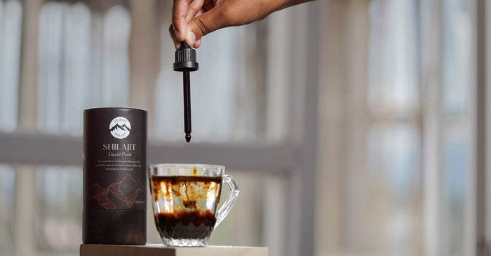 Is shilajit edible shown with liquid shilajit drops mixed into a warm drink
